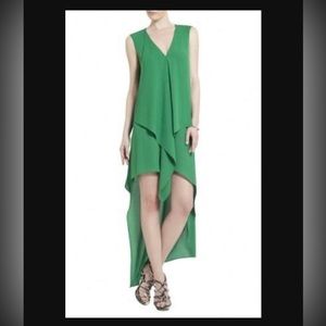 BCBG light evergreen high/low dress